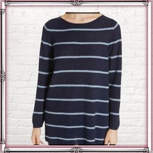 Eileen Fisher Alpaca Wool Blue Oversized Long Style Sweater Size Med